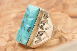 Sleeping Beauty Turquoise Sterling Silver Navajo Ring